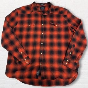 Lucky Brand Buffalo Plaid Flannel Shirt Pearl Snap Saturday Stretch Men’s Sz XXL